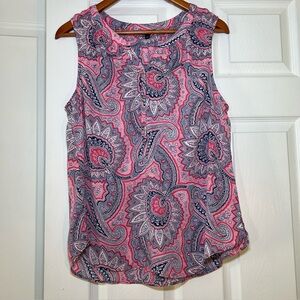 Talbots Sleeveless Sheer Tunic Blouse